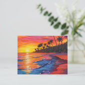 Carte de réponse Tropical Sunset (Debout devant)