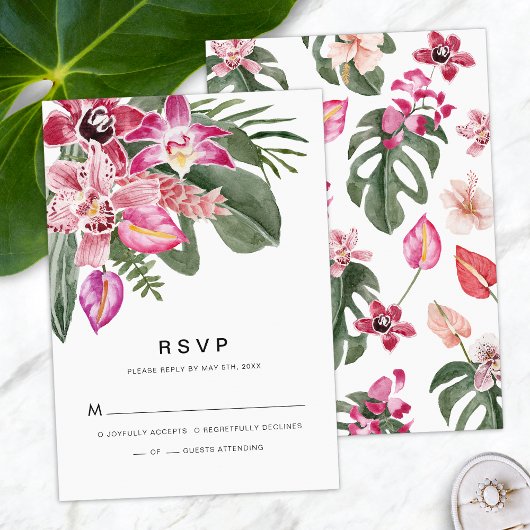 Carte de réponse tropicale RSVP