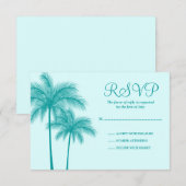 Carte de réponse tropicale turquoise Palm Tree (Devant / Derrière)