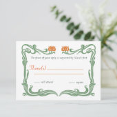 Carte de réponse Tulipes Art Nouveau (Debout devant)