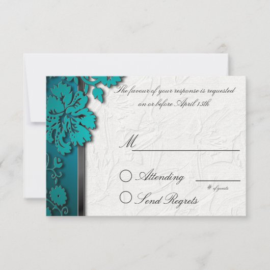 Carte de réponse turquoise (Devant)
