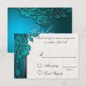 Carte de réponse turquoise (Devant / Derrière)