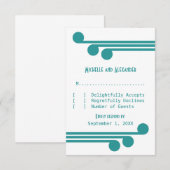 Carte de réponse turquoise simple déco chic (Devant / Derrière)