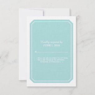 Carte de réponse Turquoise tout simplement élégant