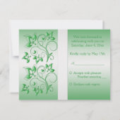 CARTE DE RÉPONSE VERT RIBBON IMPRIMÉE, Blanc (Dos)