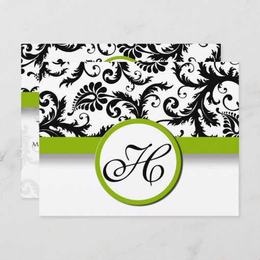 Carte de réponse verte Apple - Texte côté mat (Devant / Derrière)