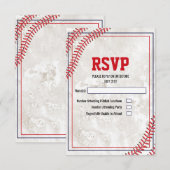 Carte de réponse vintage baseball grunge (Devant / Derrière)