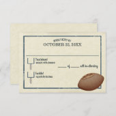 Carte de réponse vintage Football Pass Bar Mitzvah (Devant / Derrière)