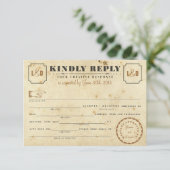 Carte de réponse vintage Telegram Libs (Debout devant)