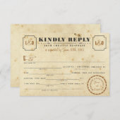 Carte de réponse vintage Telegram Libs (Devant / Derrière)