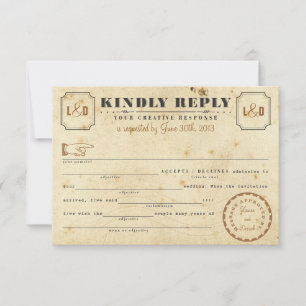 Carte de réponse vintage Telegram Libs