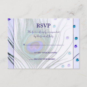 Carte de réponse violette Glam Peacock