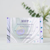Carte de réponse violette Glam Peacock (Debout devant)