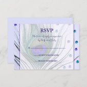 Carte de réponse violette Glam Peacock (Devant / Derrière)