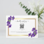 Carte de réponse Violettes Violet Foncé (Debout devant)