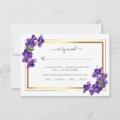 Carte de réponse Violettes Violet Foncé (Dos)