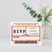 CARTE DE RÉPONSE VIP BASKETBALL Bar Bat Mitzvah (Debout devant)
