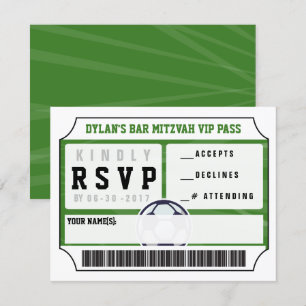 CARTE DE RÉPONSE VIP FOOTBALL Invitation Bar Mitzv