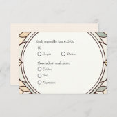 Carte de réponse vitrail avec choix de repas (Devant / Derrière)