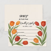Carte de réponse Voile de Tulipe RSVP (Devant / Derrière)