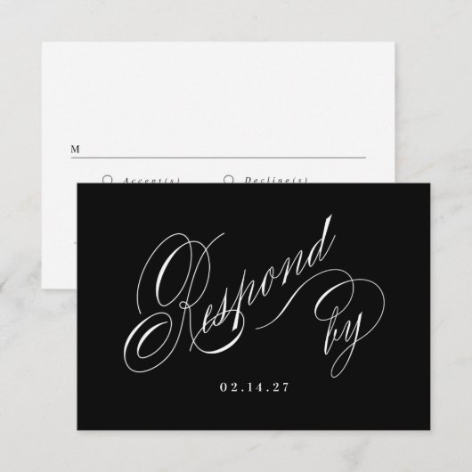 Carte de réponse 'Vous êtes invité à notre mariage (Devant / Derrière)