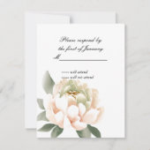 Carte de réponse Watercolor Peony (Devant)