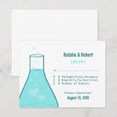 Carte de réponse Whimsical Beaker, Aqua (Devant / Derrière)