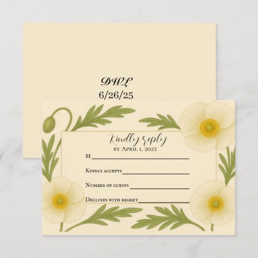 Carte de réponse Whispers of Bloom (Devant / Derrière)