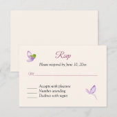 Carte de réponse Wisteria RSVP (Devant / Derrière)