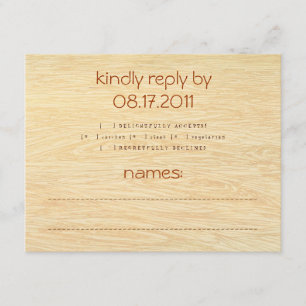 Carte de réponse Woodgrain