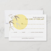 Carte de réponse Zen Bambou Soleil Levant Jaune (Devant)