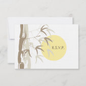 Carte de réponse Zen Bambou Soleil Levant Jaune (Dos)