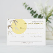 Carte de réponse Zen Bambou Soleil Levant Jaune (Debout devant)