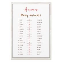 Carte de réponses Halloween pour bébés animaux