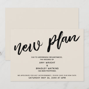 Carte de report de faire-part de mariage Nouveau p