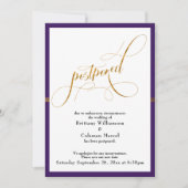 Carte de report de mariage élégante avec rayure vi (Devant)