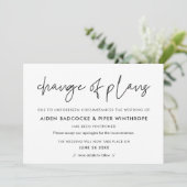 Carte de report de mariage moderne avec changement (Debout devant)