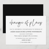 Carte de report de mariage moderne avec changement (Devant / Derrière)