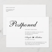 Carte de report de mariage moderne et simple (Devant / Derrière)