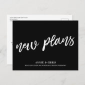 Carte de report de mariage moderne nouveau plan (Devant / Derrière)