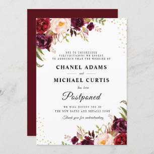 carte de report mariage floral de Bourgogne