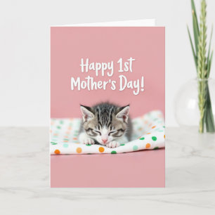 Carte de repos de chaton à pois