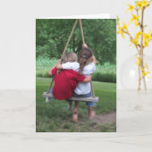 CARTE DE REPRÉSENTATION : Les filles sur une aile (Fleur jaune)