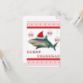 Carte de requin de Noël Joyeux Sharkmas (Devant/Arrière en situation)
