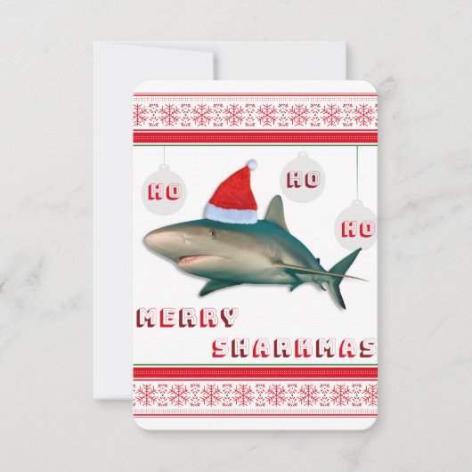 Carte de requin de Noël Joyeux Sharkmas (Devant)