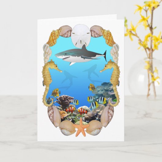 Carte de requin et de récif (Fleur jaune)