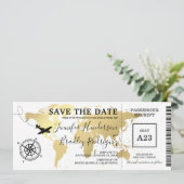 Carte de réservation Billet de planisphère (Debout devant)