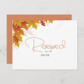 Carte de réservation Boho Chic Mariage de automne (Devant / Derrière)