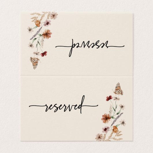 Carte de réservation Boho Mariage (Outside Unfolded)