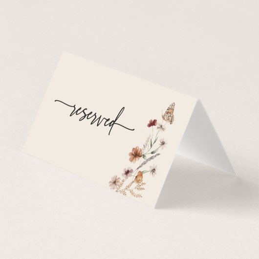 Carte de réservation de mariage Boho (Front)